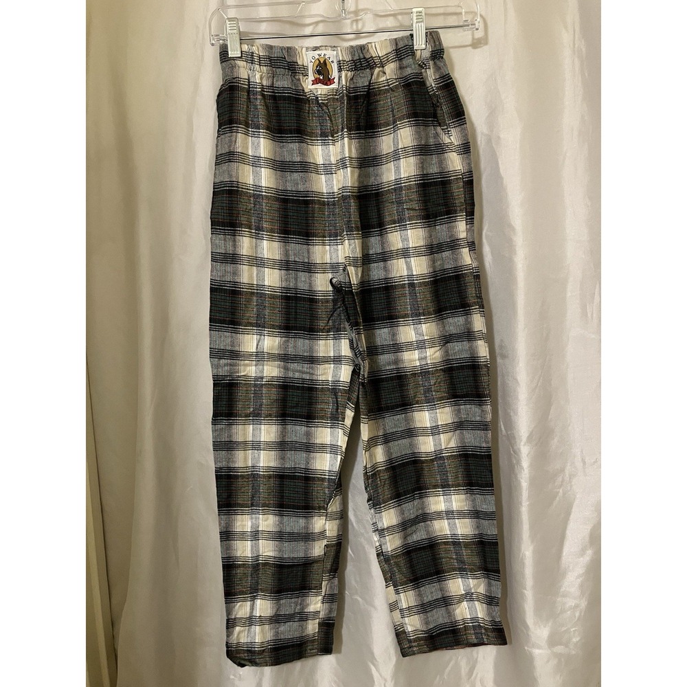 VTG Yo Wear Max Boxxer Pants M‎ Red Green NOS 100% Cotton Flannel USA Pockets